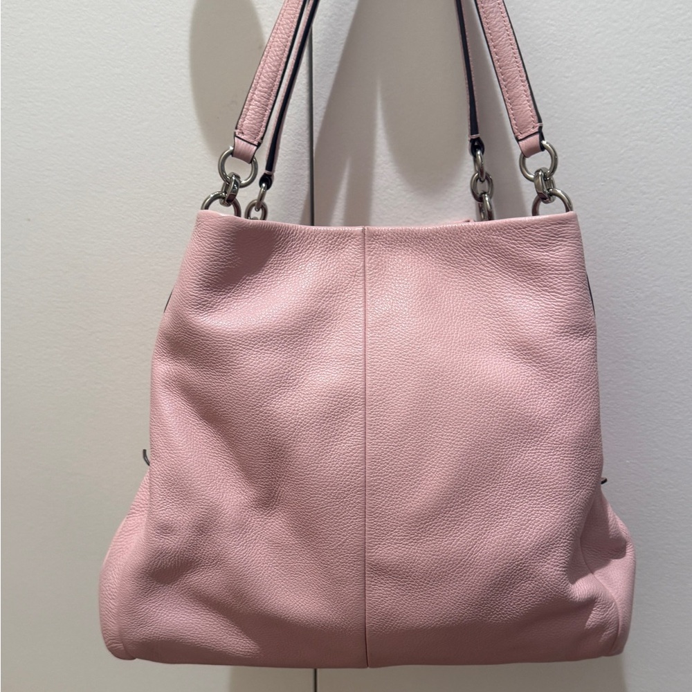 Pink Coach Leather Tote Bag